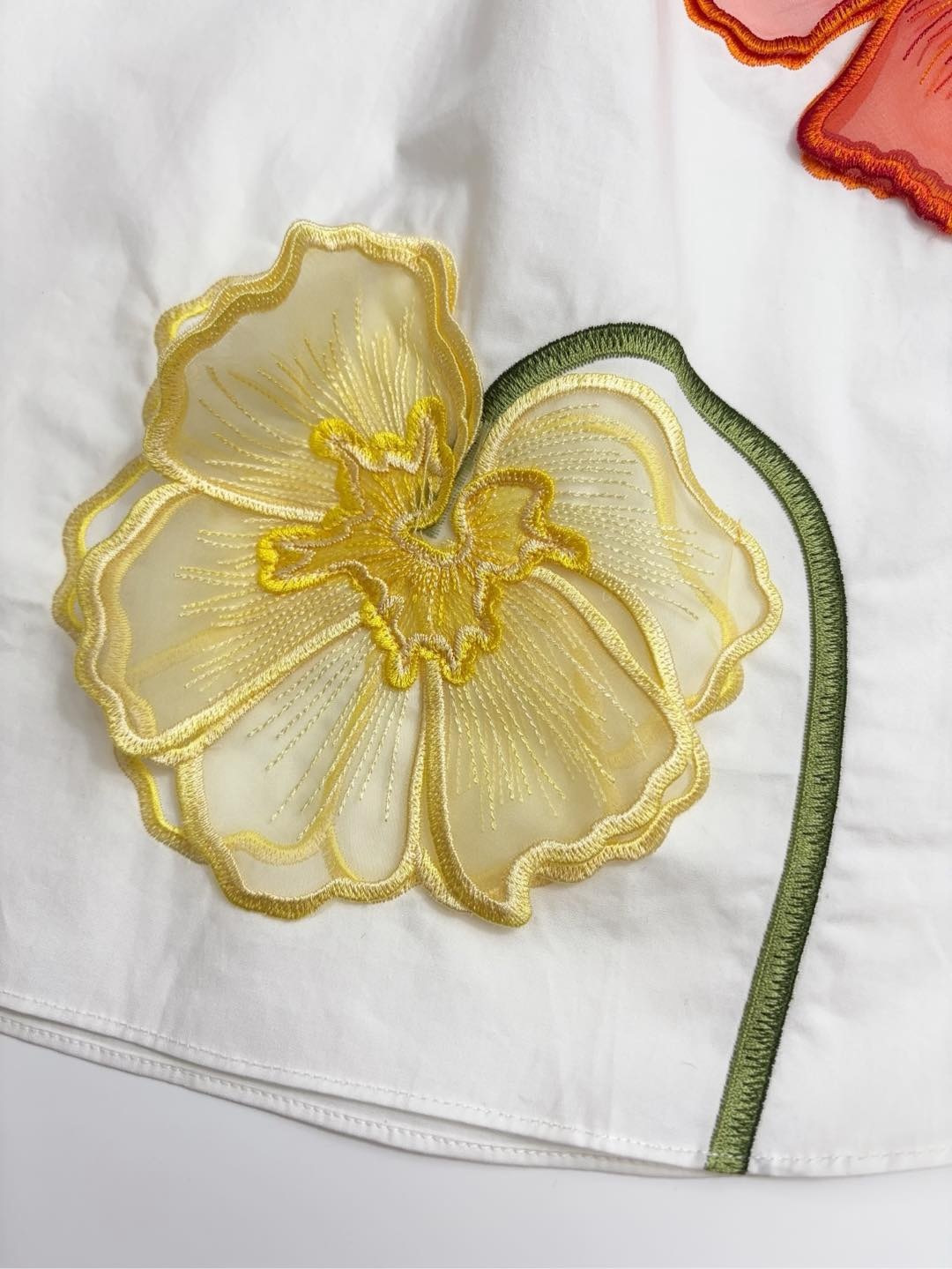 0.25kg/clipped label women's 3D floral detail crewneck shirt top - View 12