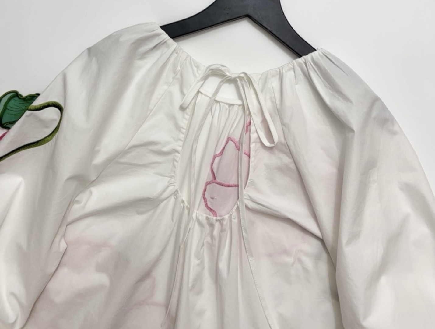 0.25kg/clipped label women's 3D floral detail crewneck shirt top - View 18