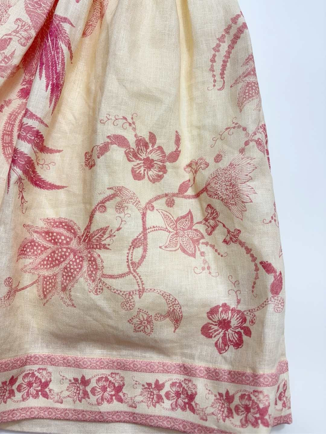 Pink printed V-neck elegant short dress - View 13