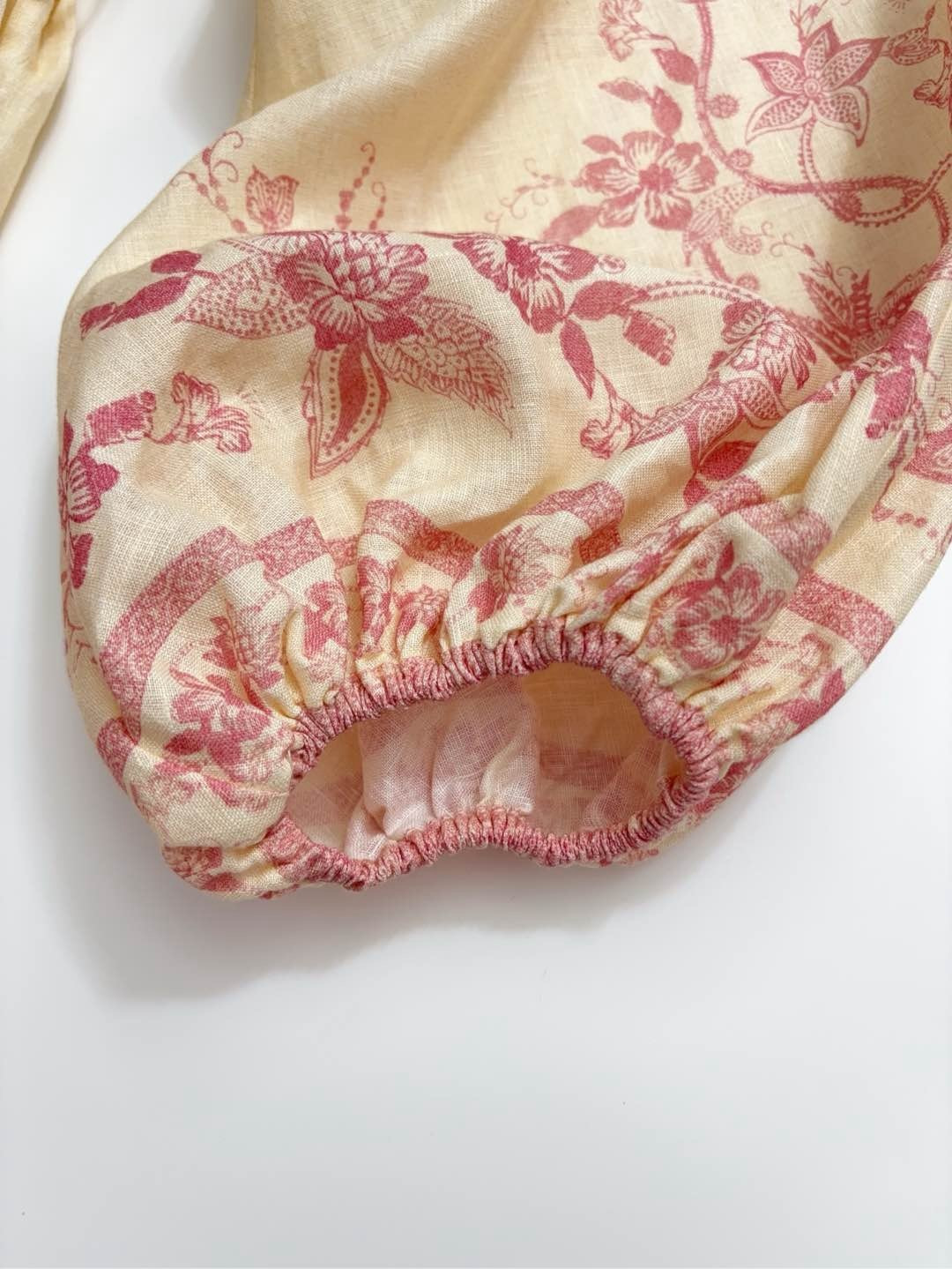 Pink printed V-neck elegant short dress - View 10