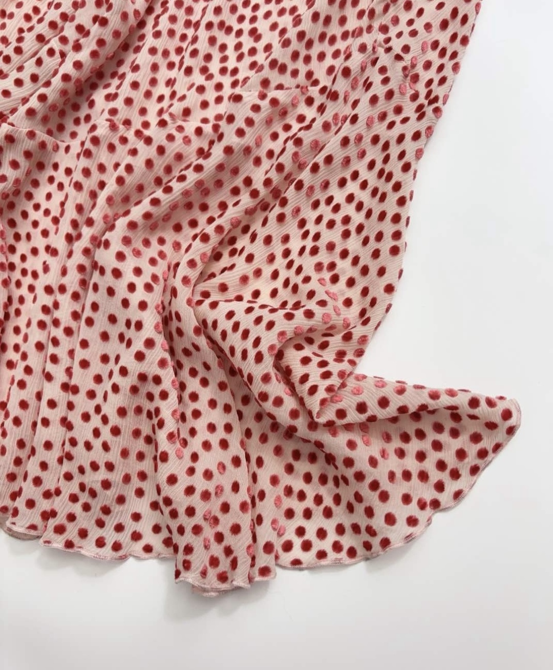 Gentle French V-neck polka dot dress, double-layer silk long dress - View 9