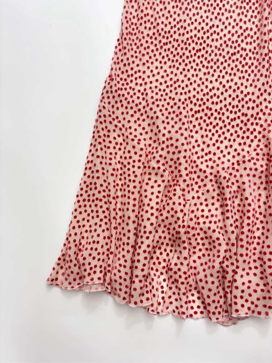 Gentle French V-neck polka dot dress, double-layer silk long dress - View 5