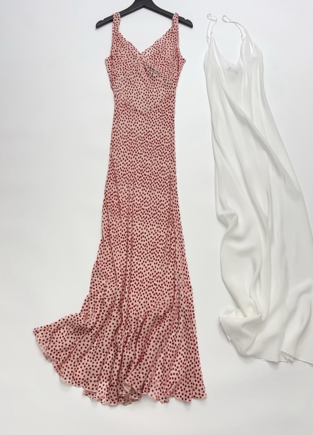 Gentle French V-neck polka dot dress, double-layer silk long dress - View 2