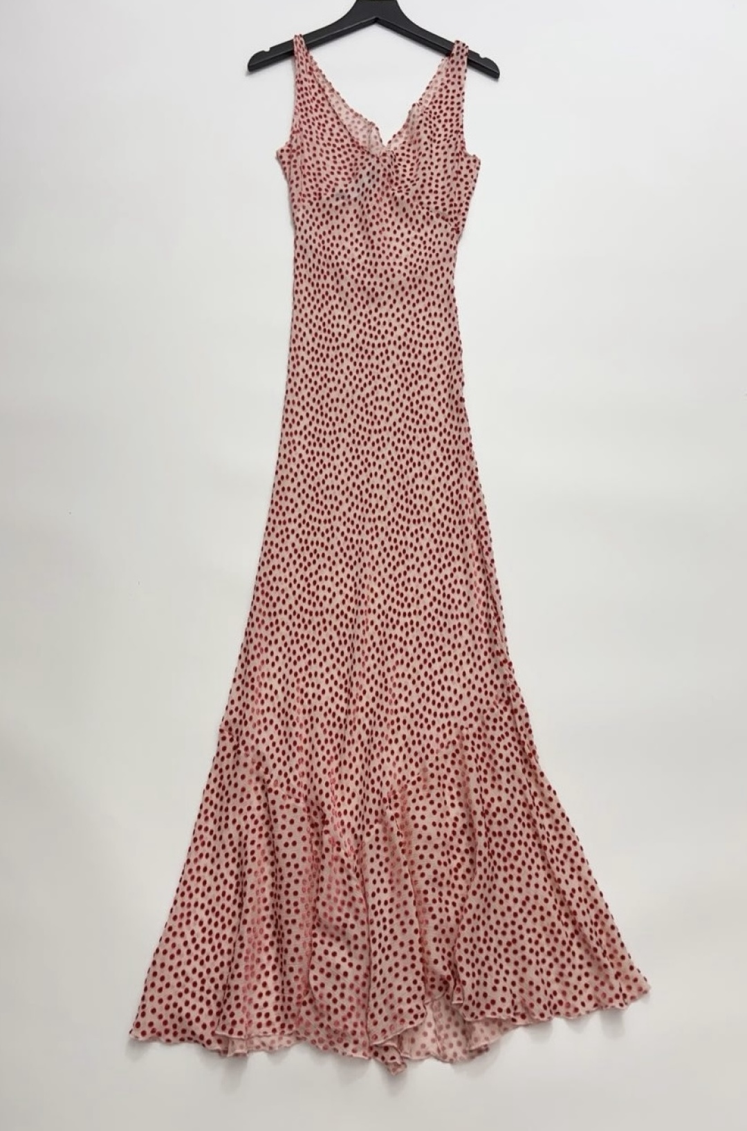 Gentle French V-neck polka dot dress, double-layer silk long dress - View 12
