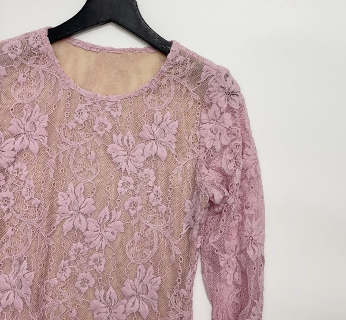 0.18kg/Lilac lace long-sleeved jumpsuit - View 2