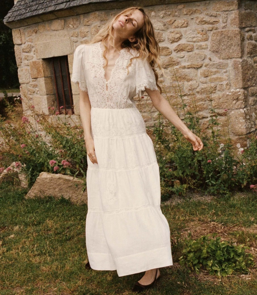French V-neck hollow lace long dress/one-piece dress - View 21