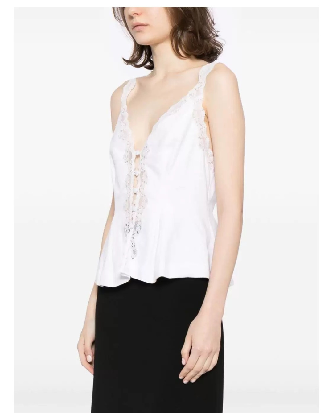 Women's Josefina Lace-Spliced Linen Top - View 14