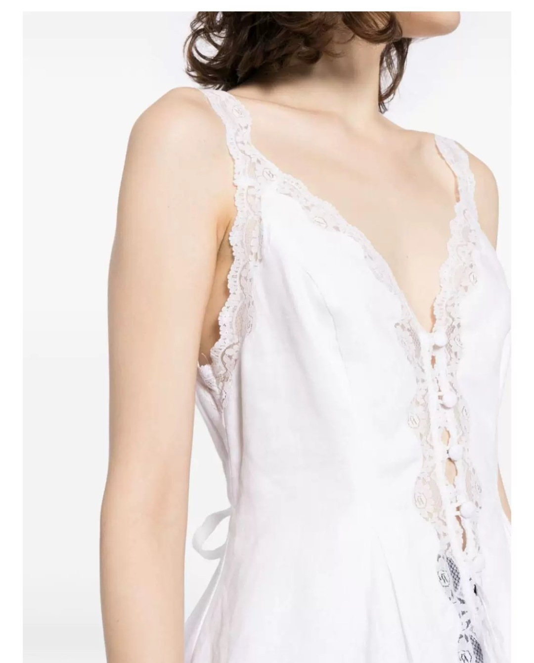 Women's Josefina Lace-Spliced Linen Top - View 16