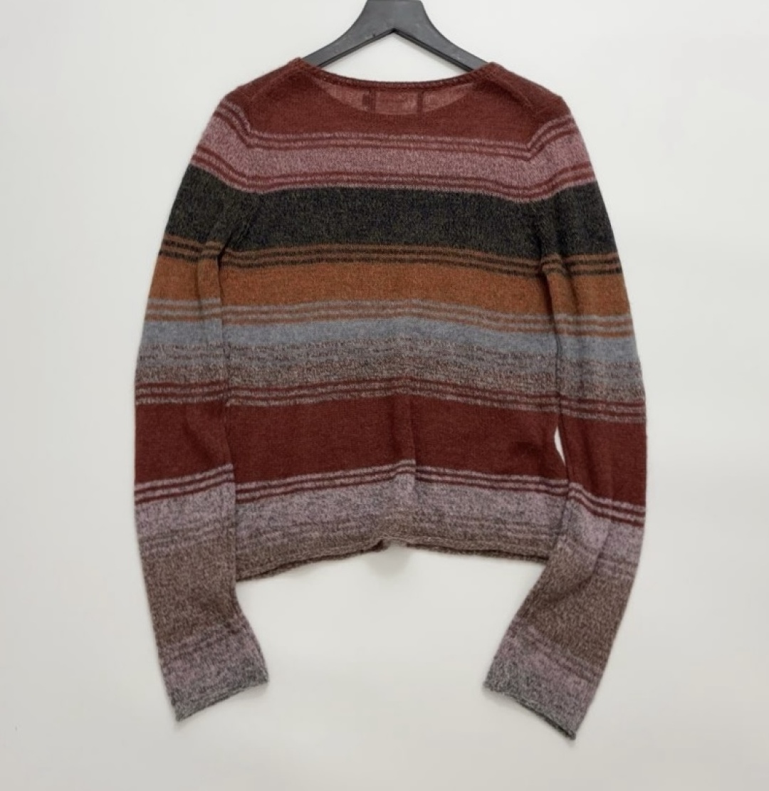 Striped wool blend knitted top - View 12