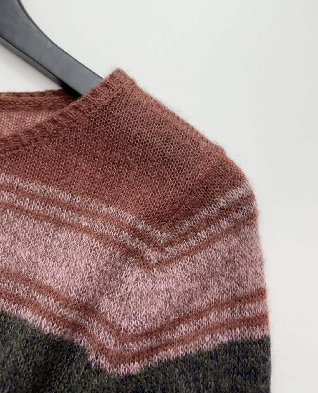 Striped wool blend knitted top - View 3