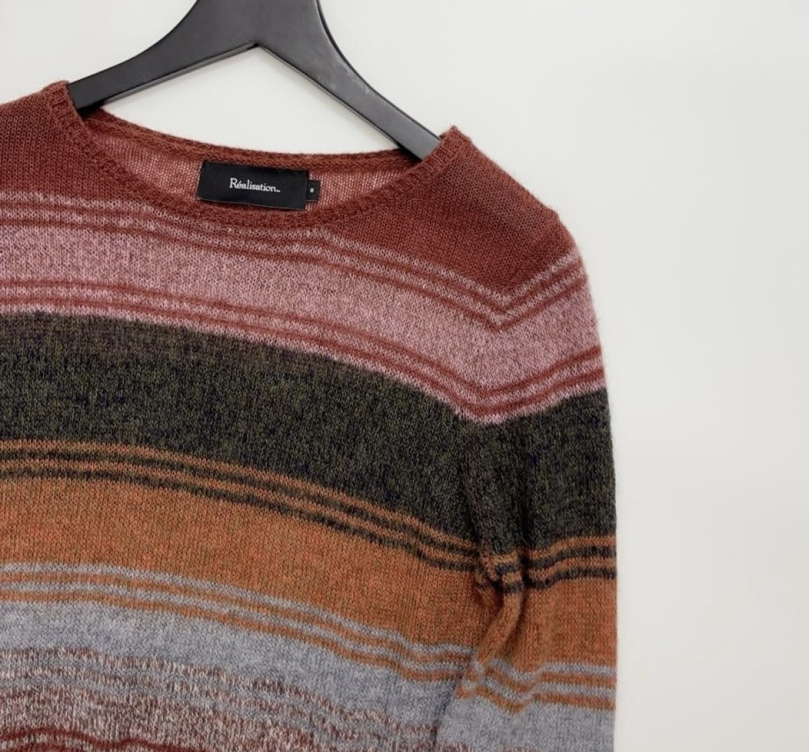 Striped wool blend knitted top - View 2