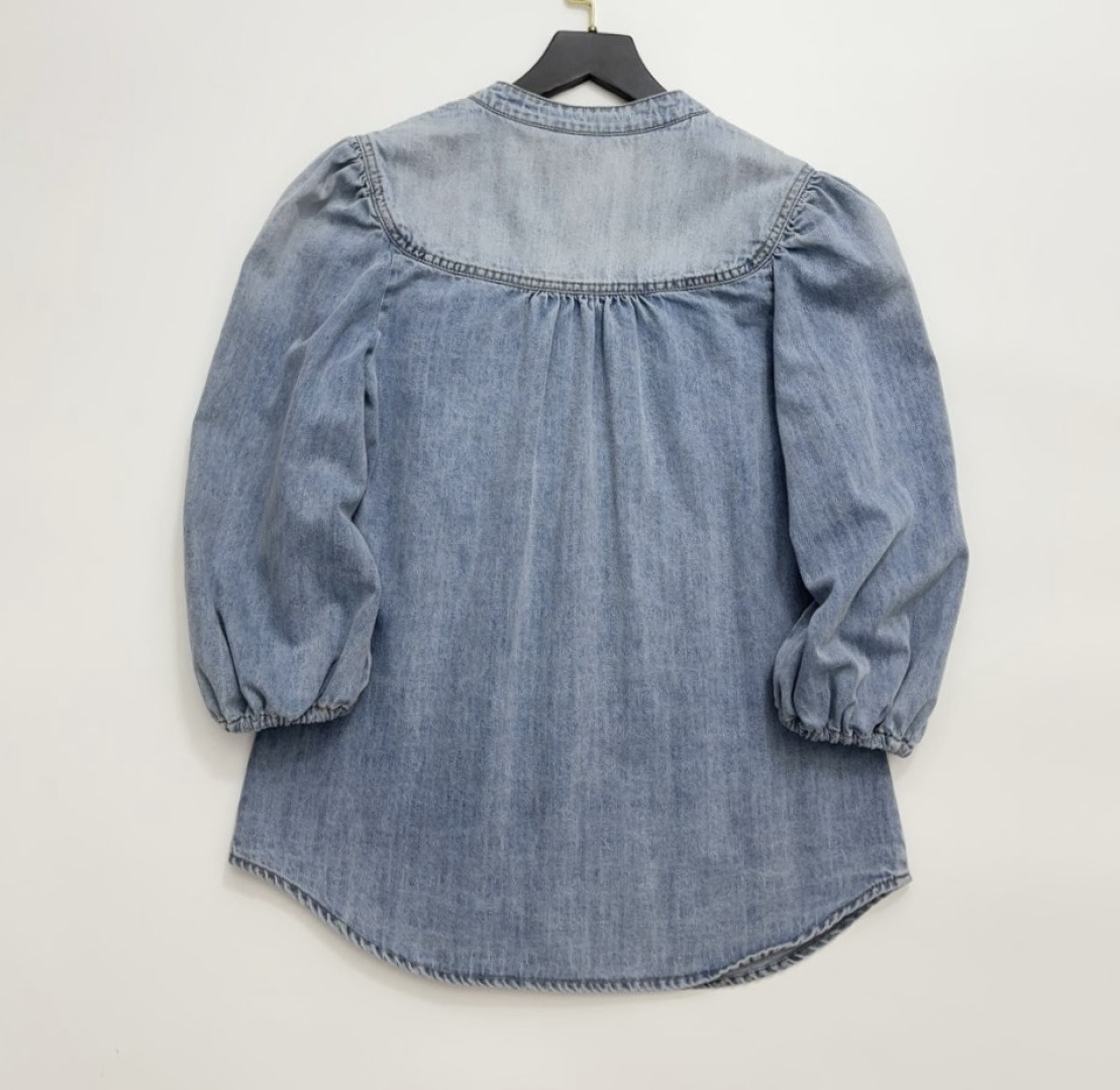 2025 Summer New Style LUCKY Sky Blue Denim Top - View 13