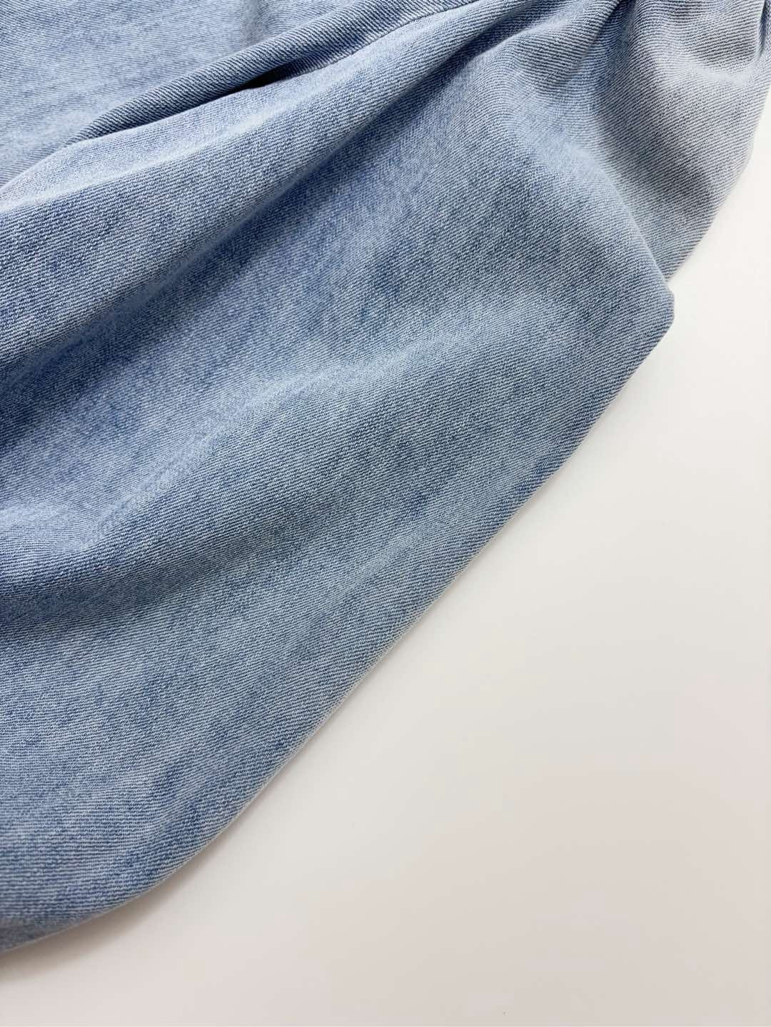 2025 Summer New Style LUCKY Sky Blue Denim Top - View 7