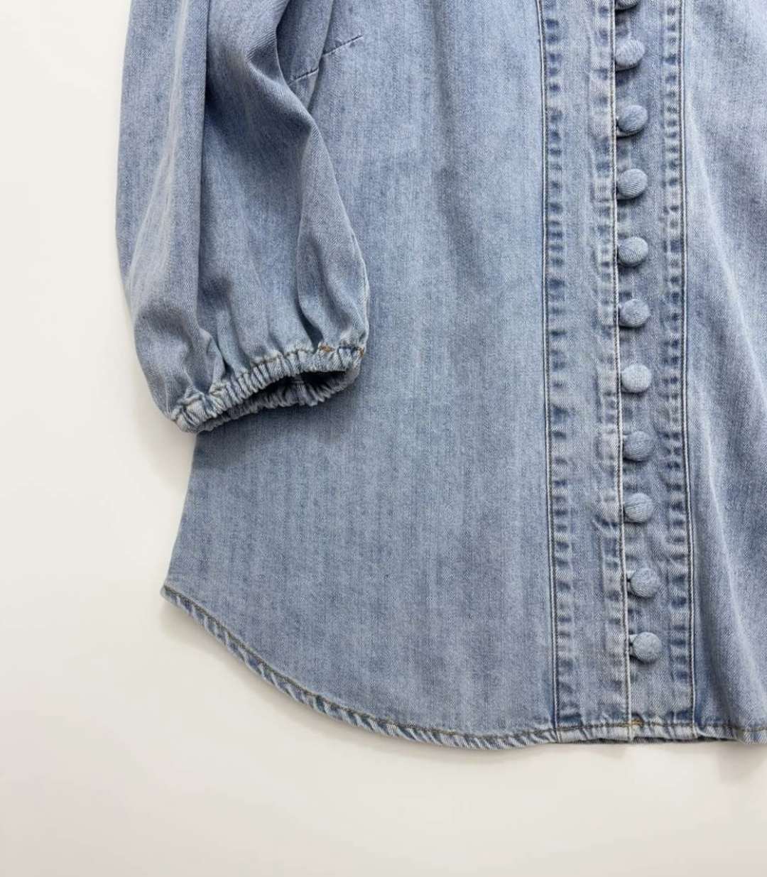 2025 Summer New Style LUCKY Sky Blue Denim Top - View 5