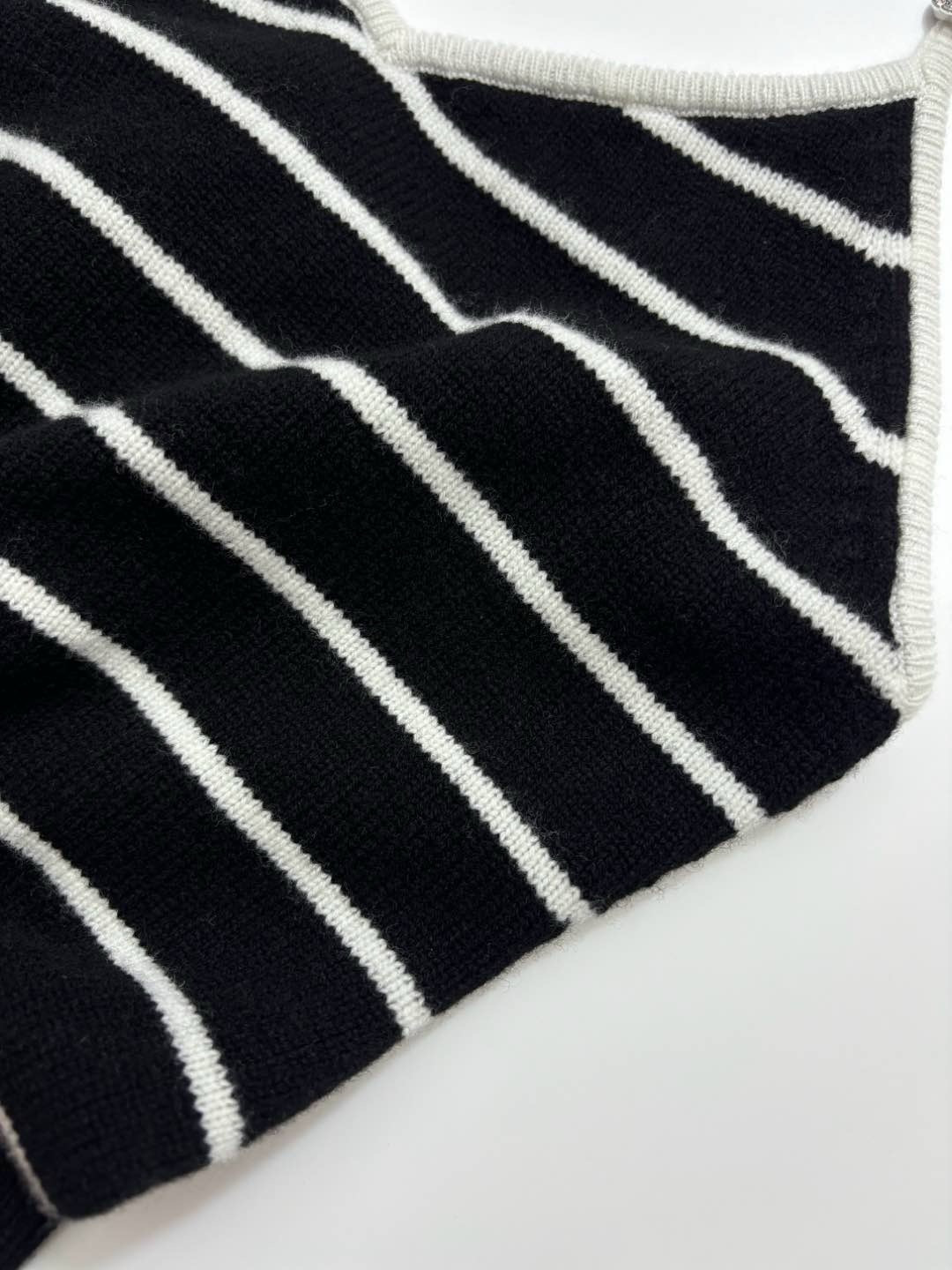 Small fragrance striped knitted vest - View 6