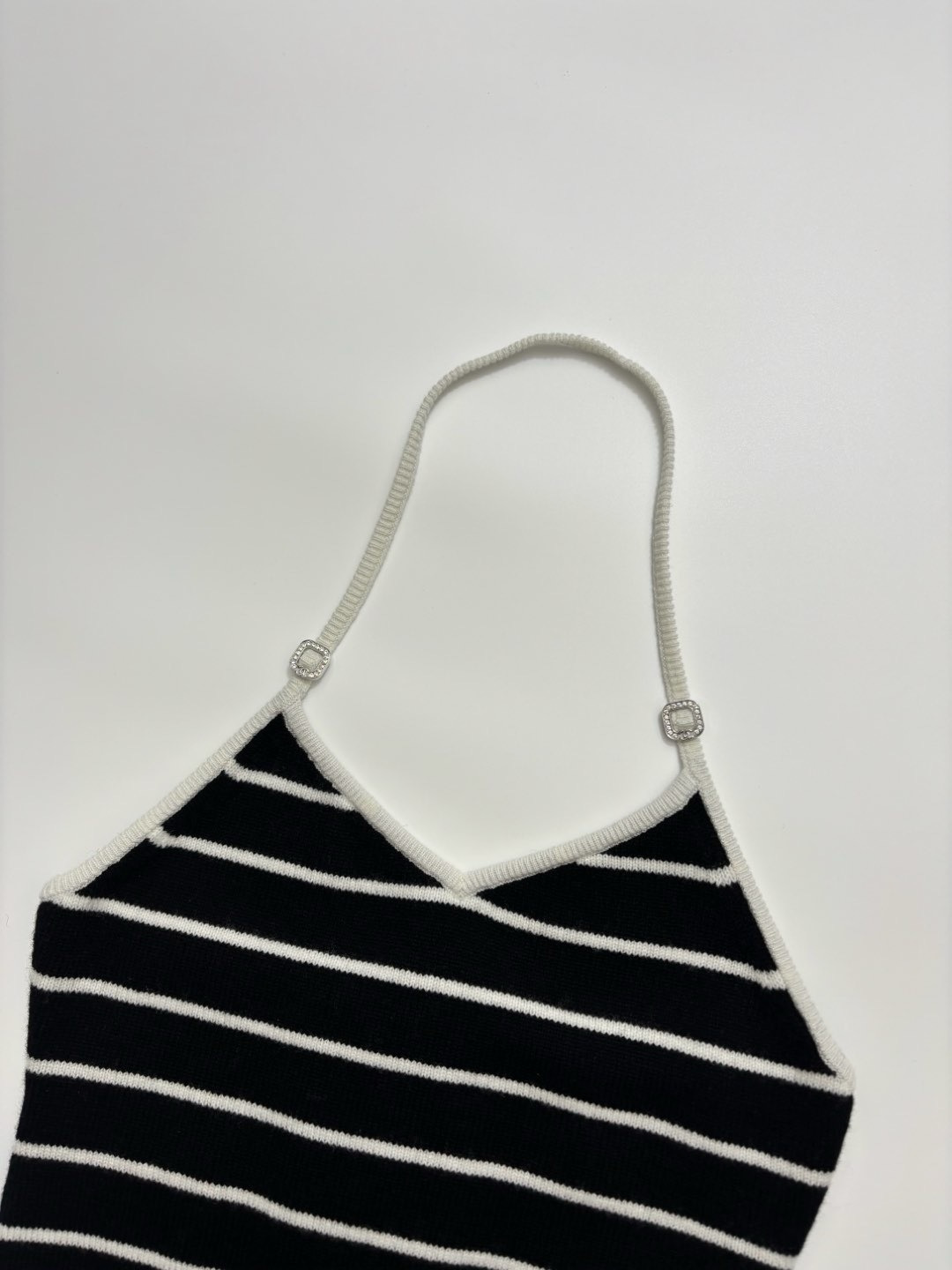 Small fragrance striped knitted vest - View 2