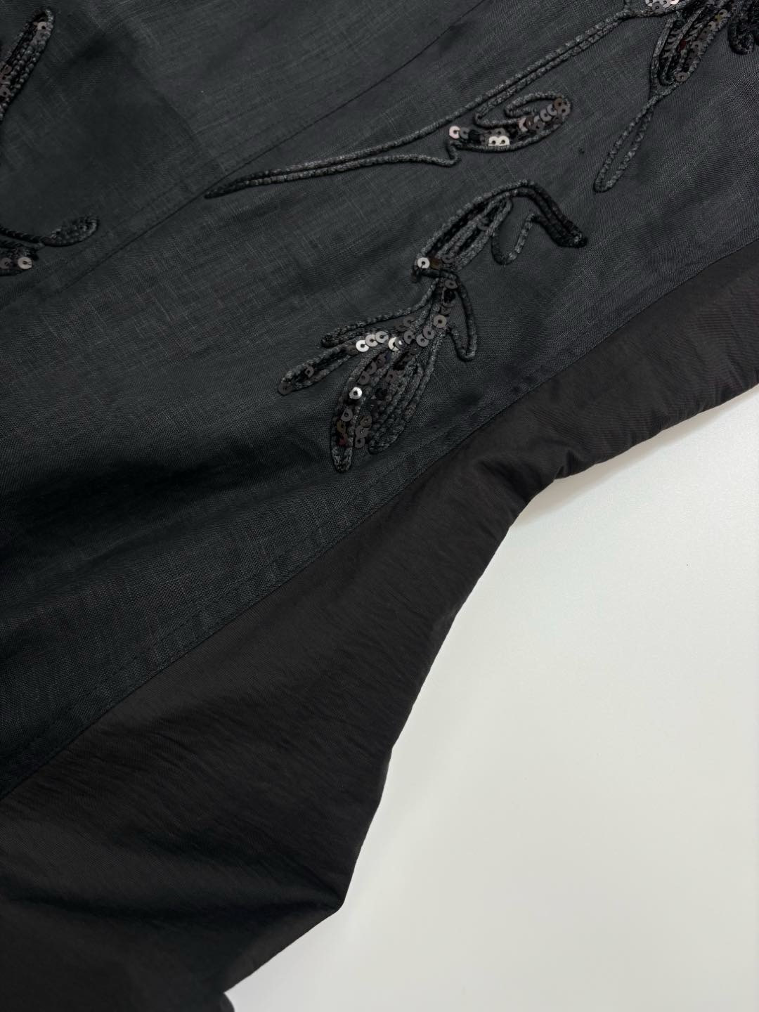 Linen Embroidered Sequin Dress - View 9