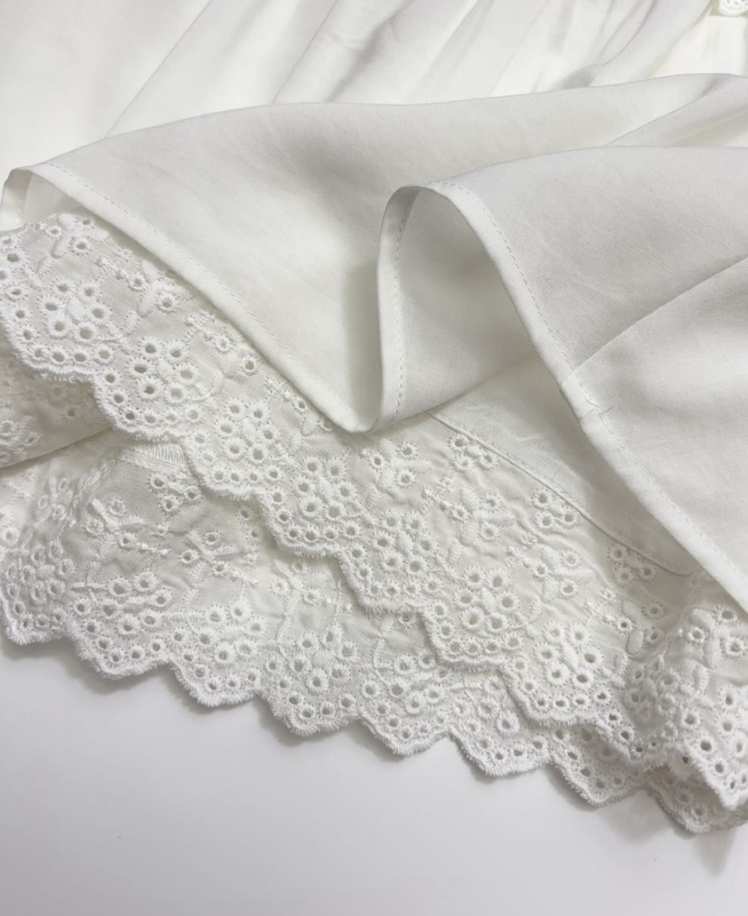 Fresh and light round-neck shirt and half skirt set - View 20