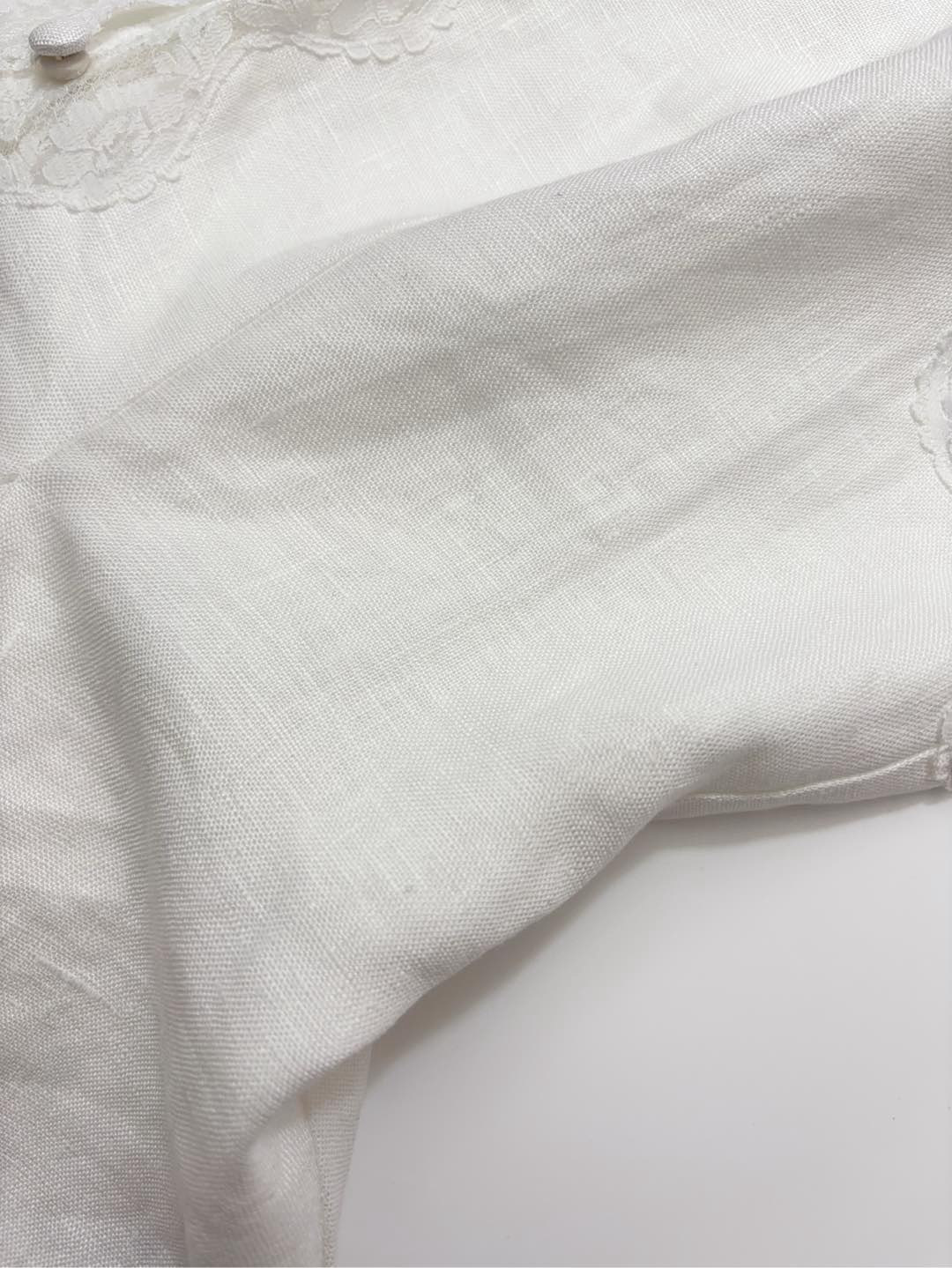 Women's Josefina Lace-Spliced Linen Top - View 6