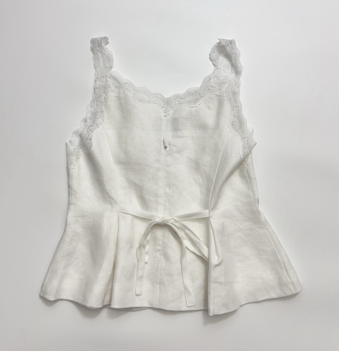 Women's Josefina Lace-Spliced Linen Top - View 12