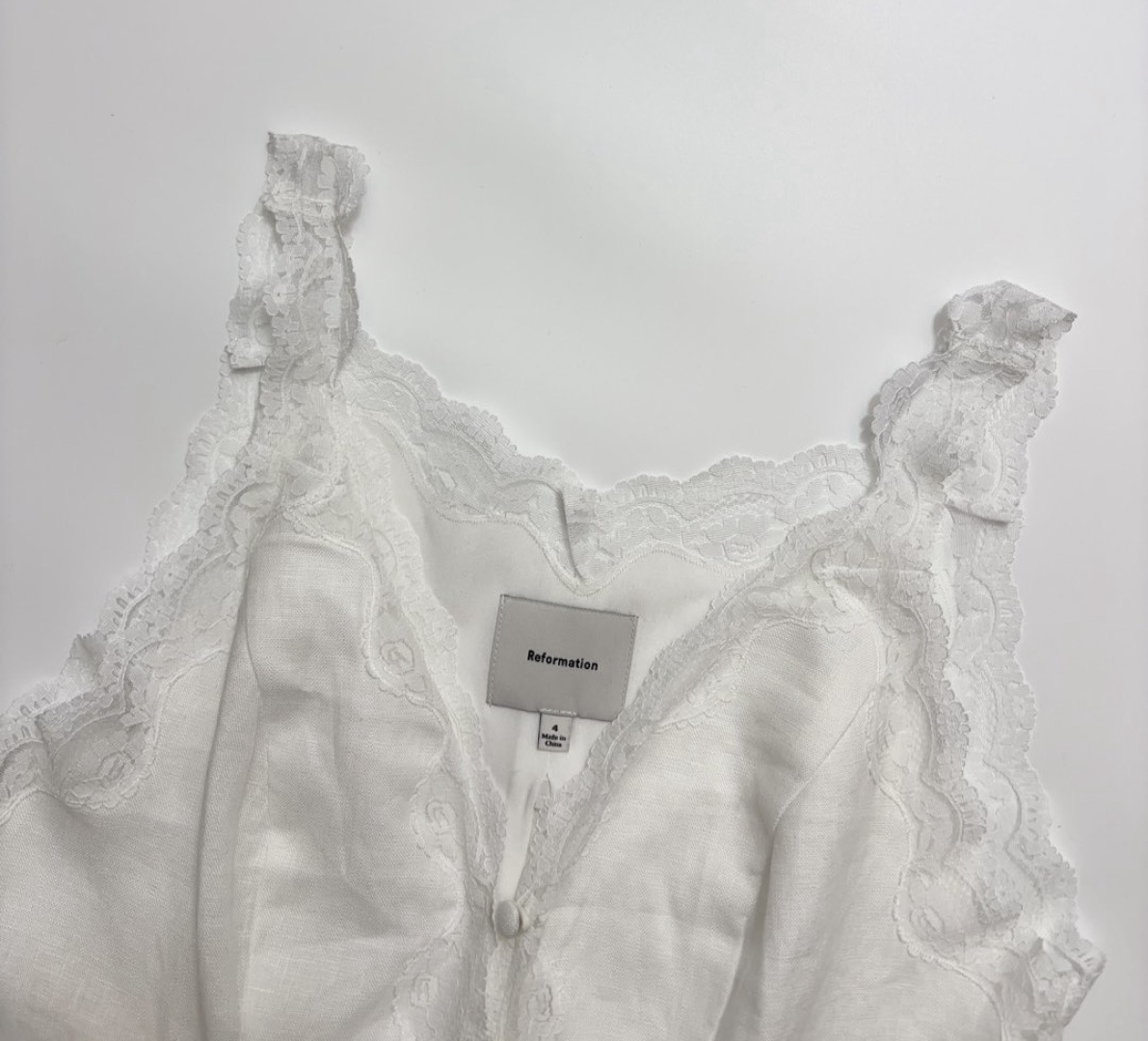 Women's Josefina Lace-Spliced Linen Top - View 2