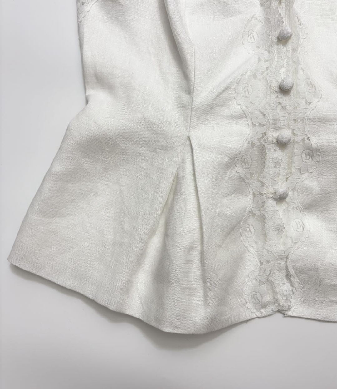 Women's Josefina Lace-Spliced Linen Top - View 5