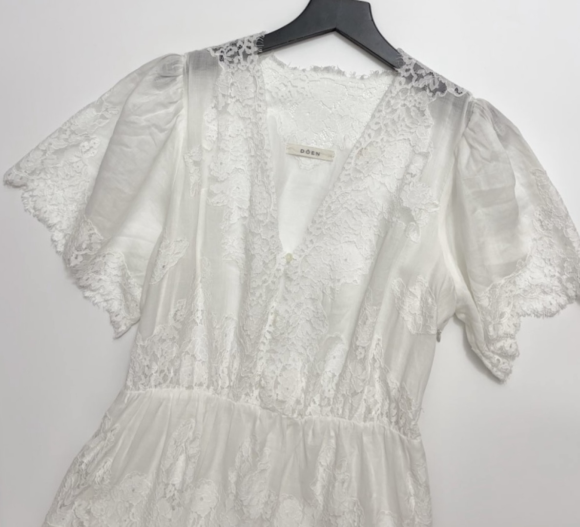 French V-neck hollow lace long dress/one-piece dress - View 3