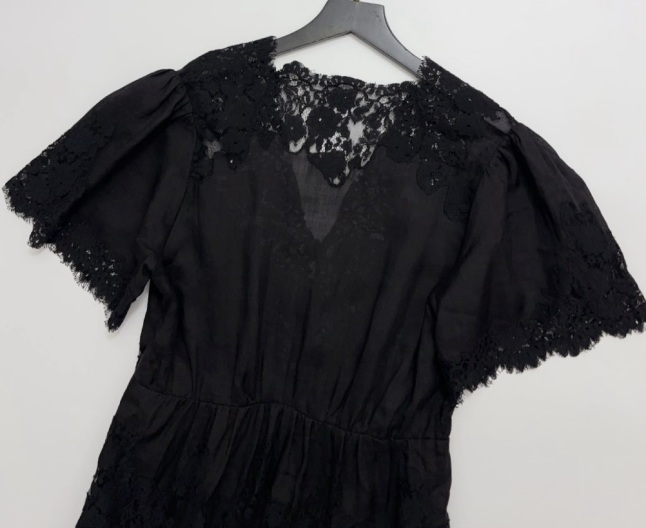 French V-neck hollow lace long dress - View 15