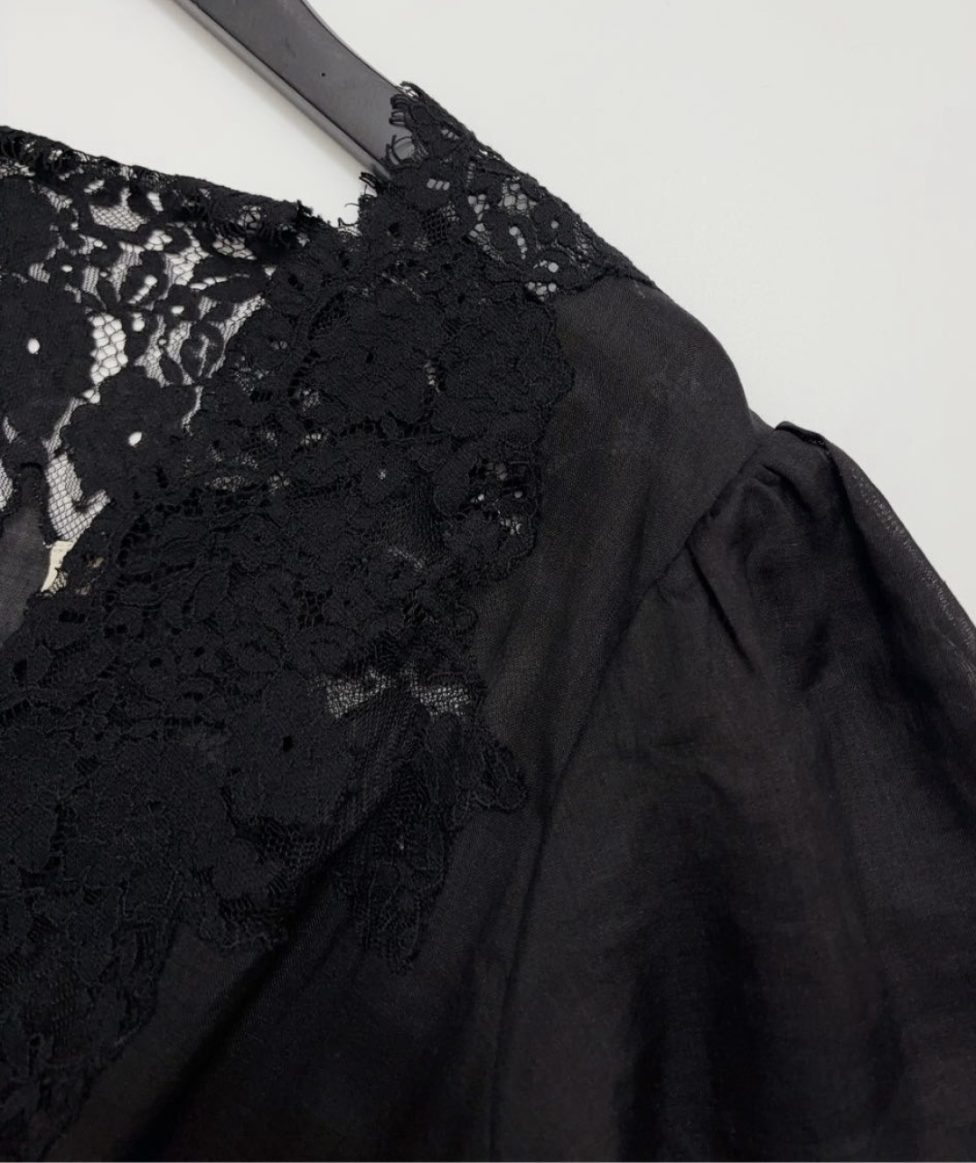 French V-neck hollow lace long dress - View 3