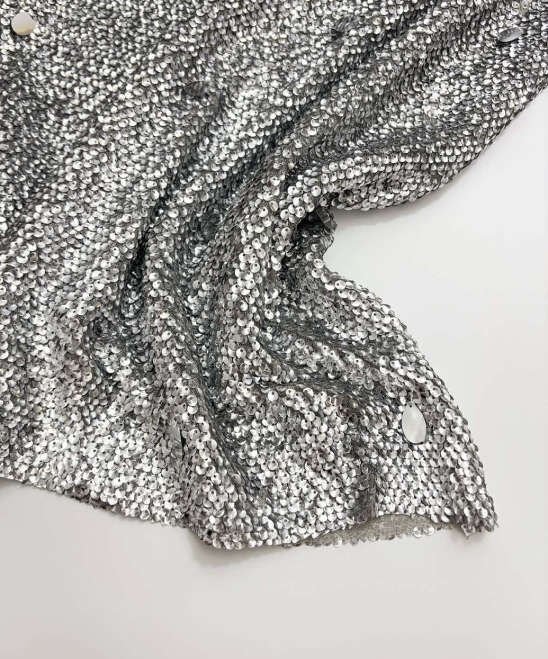 Lustrous Silver Sequin Half Skirt - View 7
