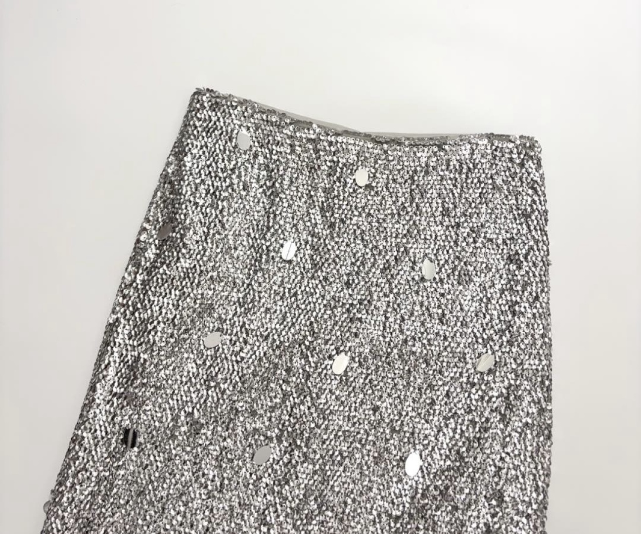 Lustrous Silver Sequin Half Skirt - View 2