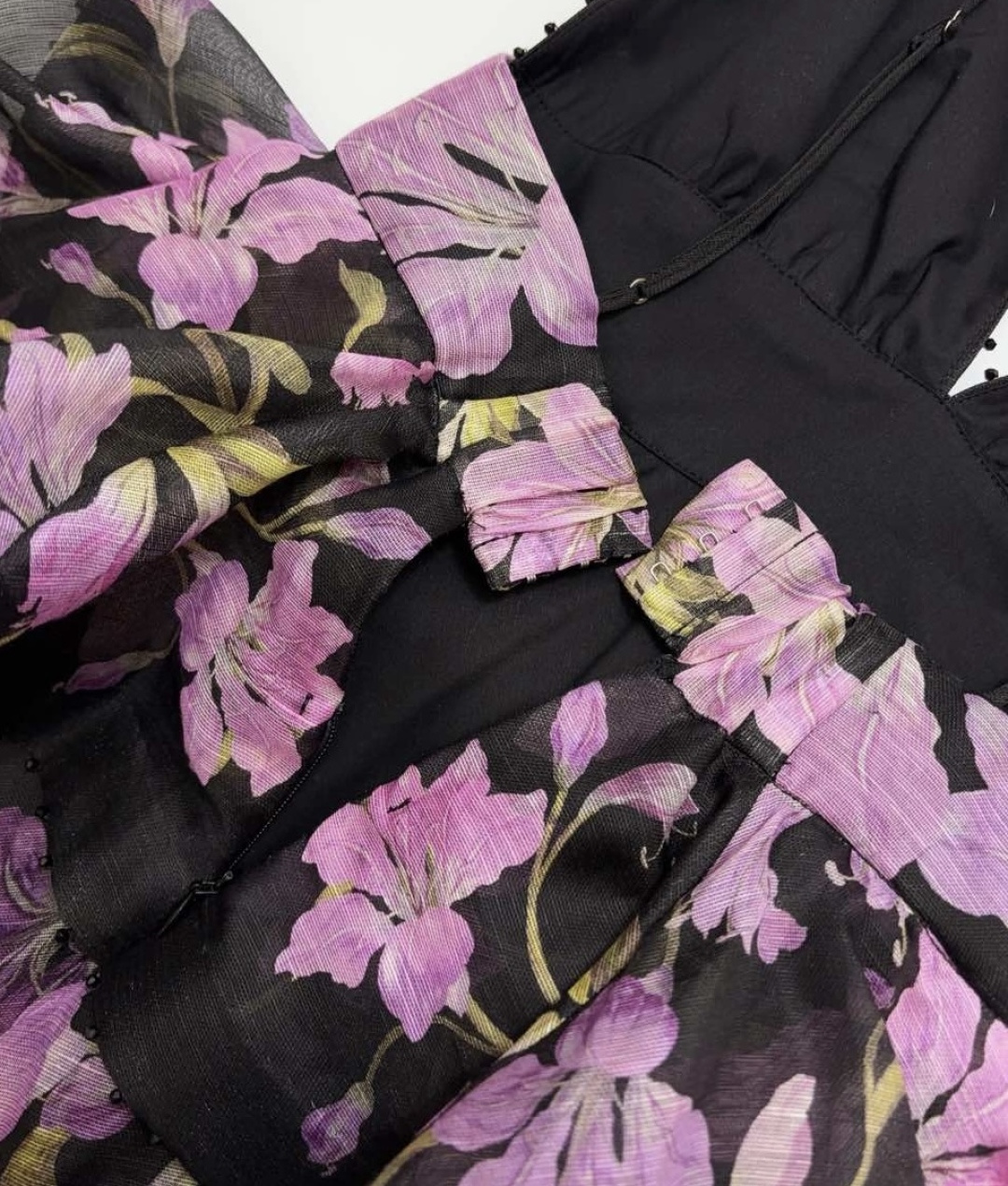 Extra-long dress layered fake two-piece floral gown - View 17