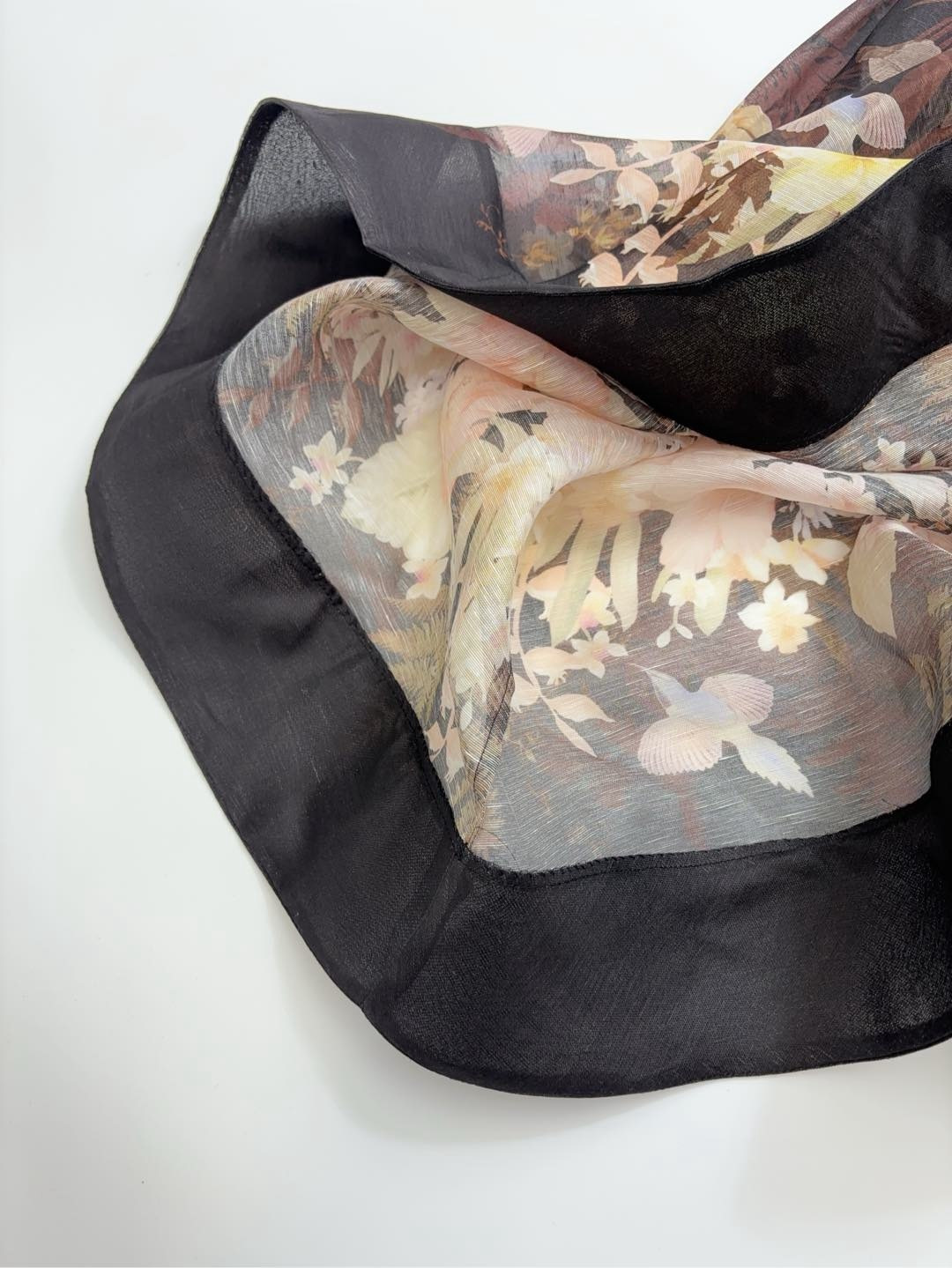 Black printed deep V-neck tube top medium-length big swing waist-cinching A-line dress - View 11