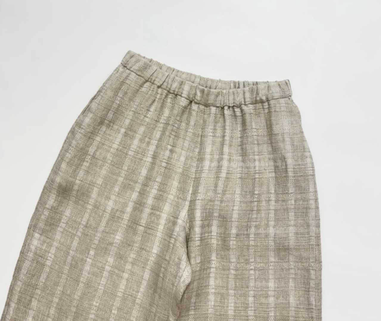 Retro lace linen straight loose waist casual loose wide-leg pants - View 2