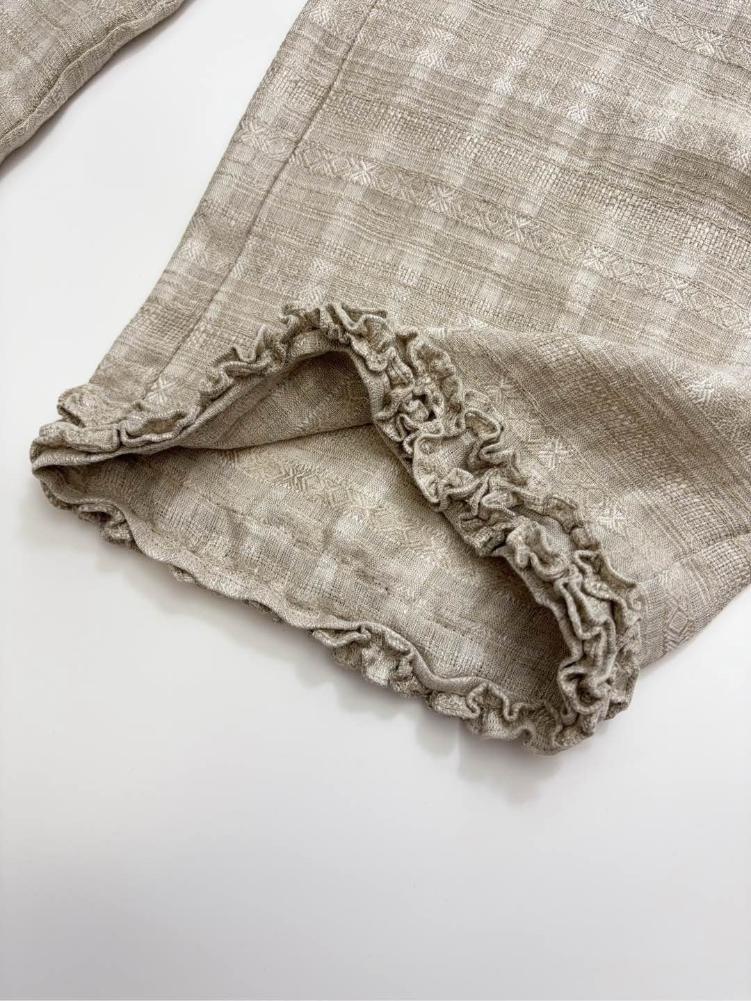 Retro lace linen straight loose waist casual loose wide-leg pants - View 10