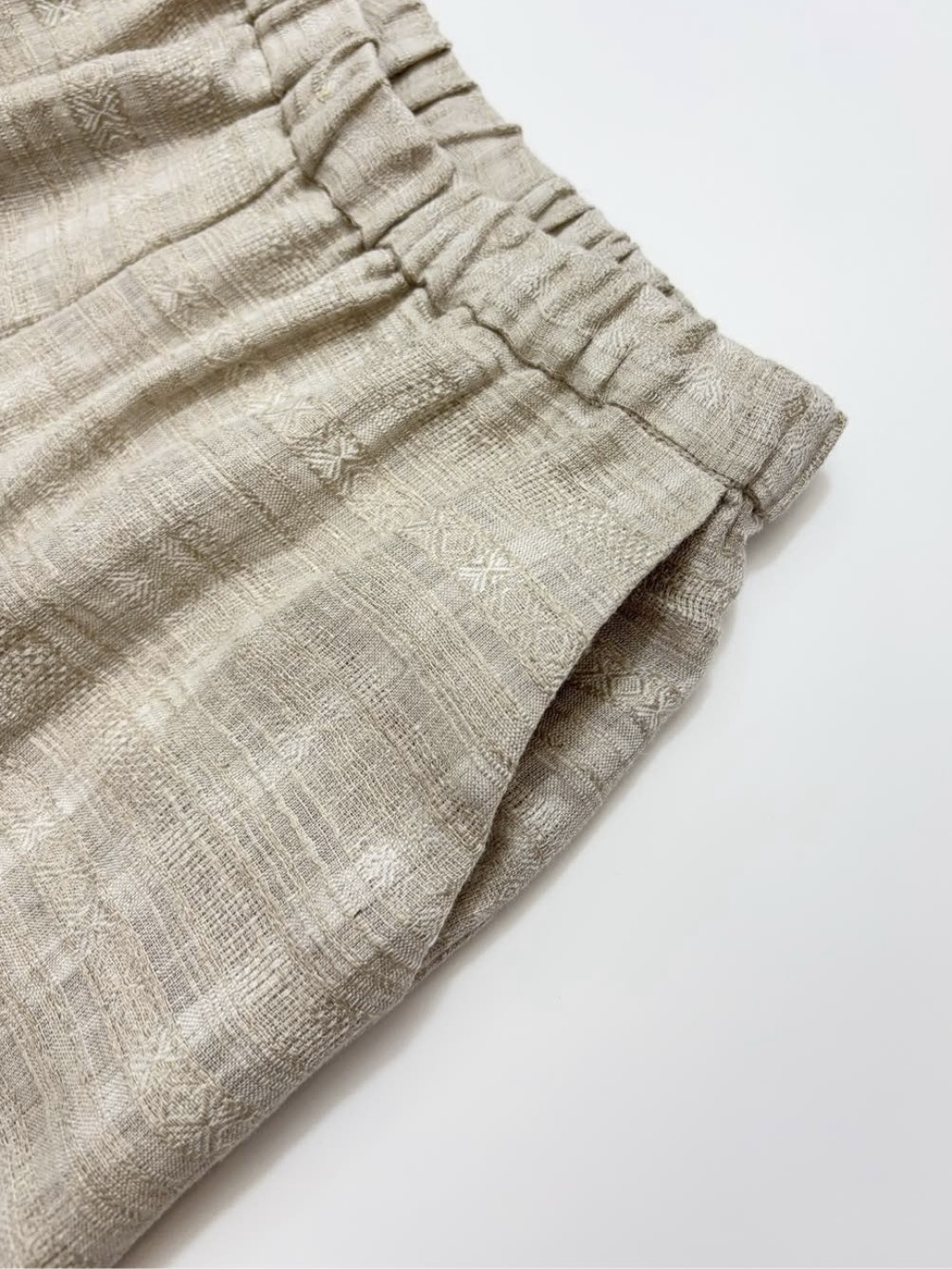 Retro lace linen straight loose waist casual loose wide-leg pants - View 4