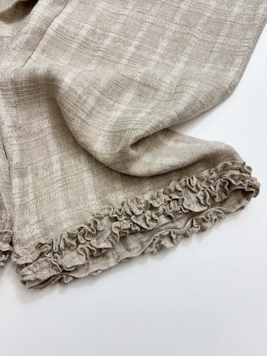 Retro lace linen straight loose waist casual loose wide-leg pants - View 8