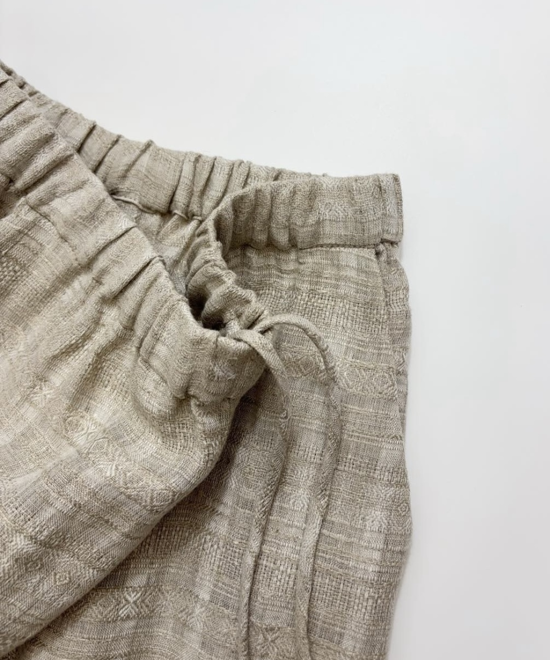 Retro lace linen straight loose waist casual loose wide-leg pants - View 5