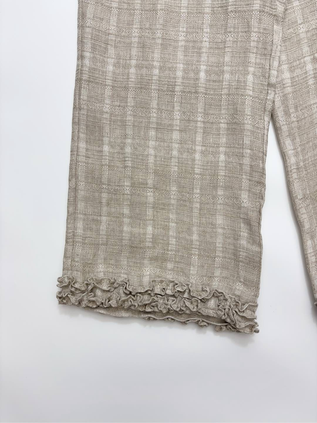 Retro lace linen straight loose waist casual loose wide-leg pants - View 7