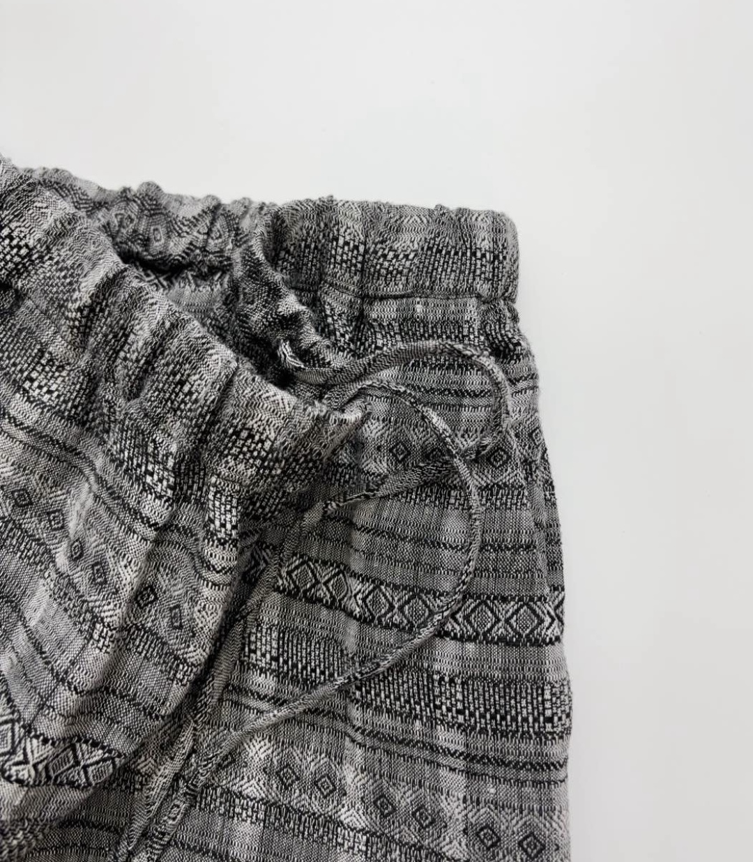 Retro lace linen pants straight loose elastic waist casual pants wide-leg pants - View 5