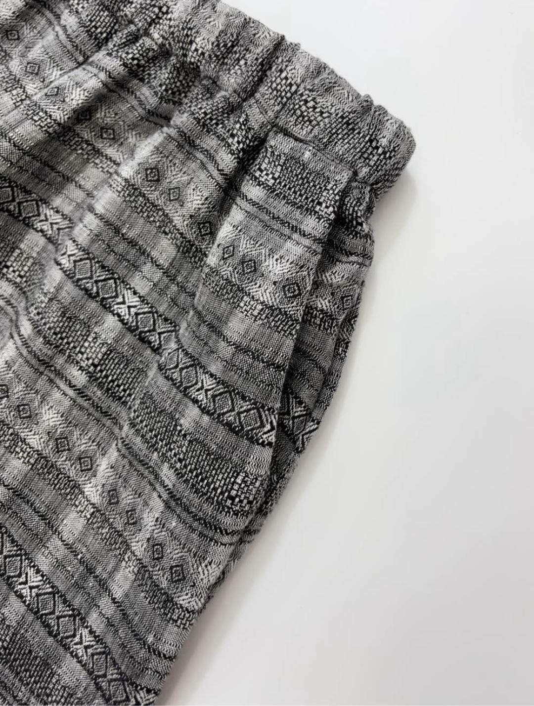 Retro lace linen pants straight loose elastic waist casual pants wide-leg pants - View 4