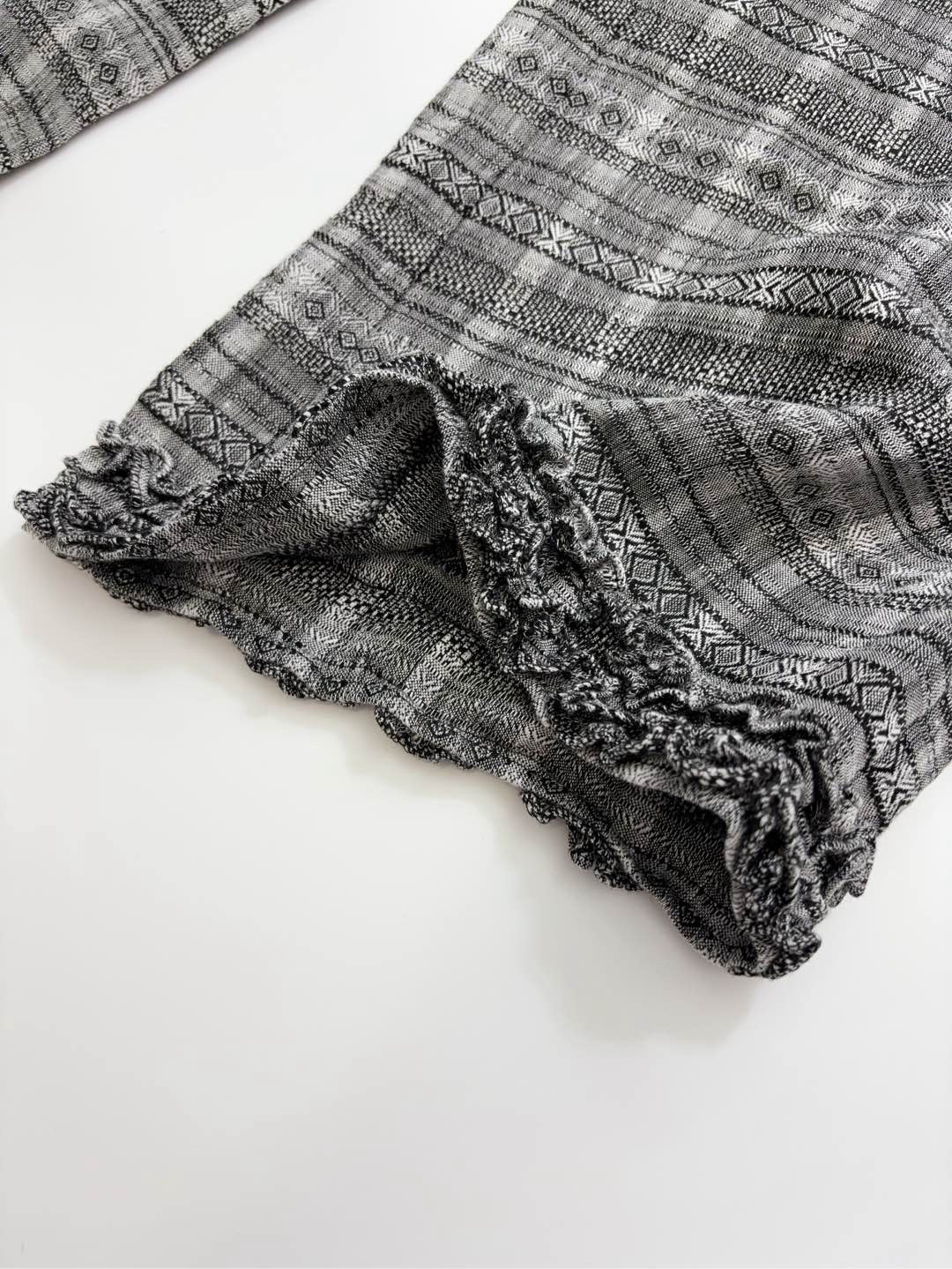 Retro lace linen pants straight loose elastic waist casual pants wide-leg pants - View 9