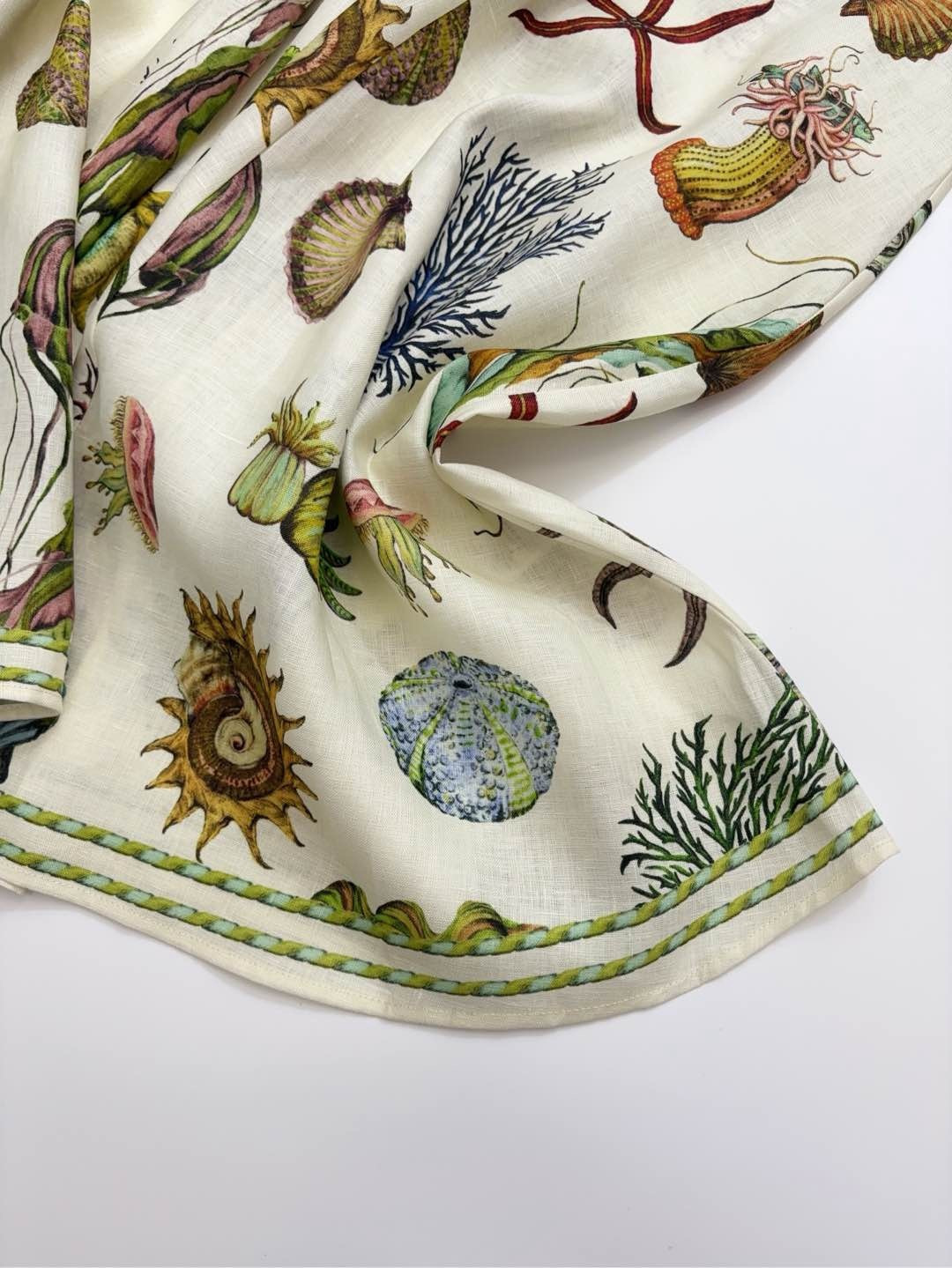 Spring/Summer elegant ocean pattern fresh puff-sleeve high-waist mid-length dress - View 10