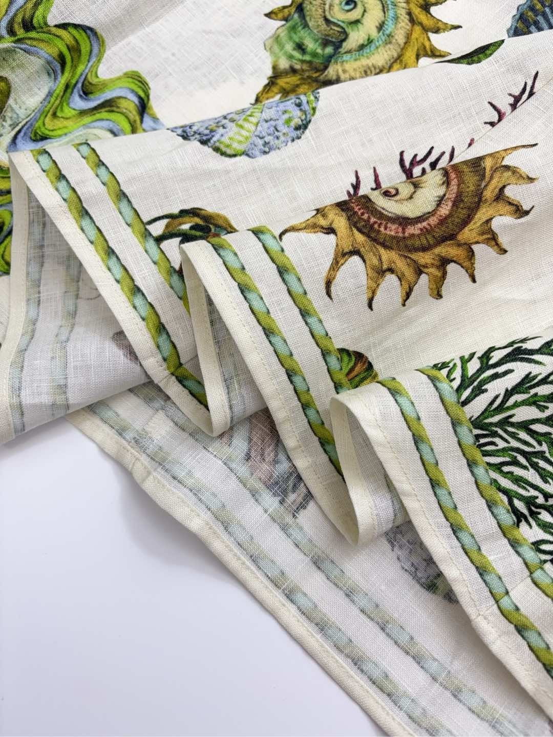 Spring/Summer elegant ocean pattern fresh puff-sleeve high-waist mid-length dress - View 14