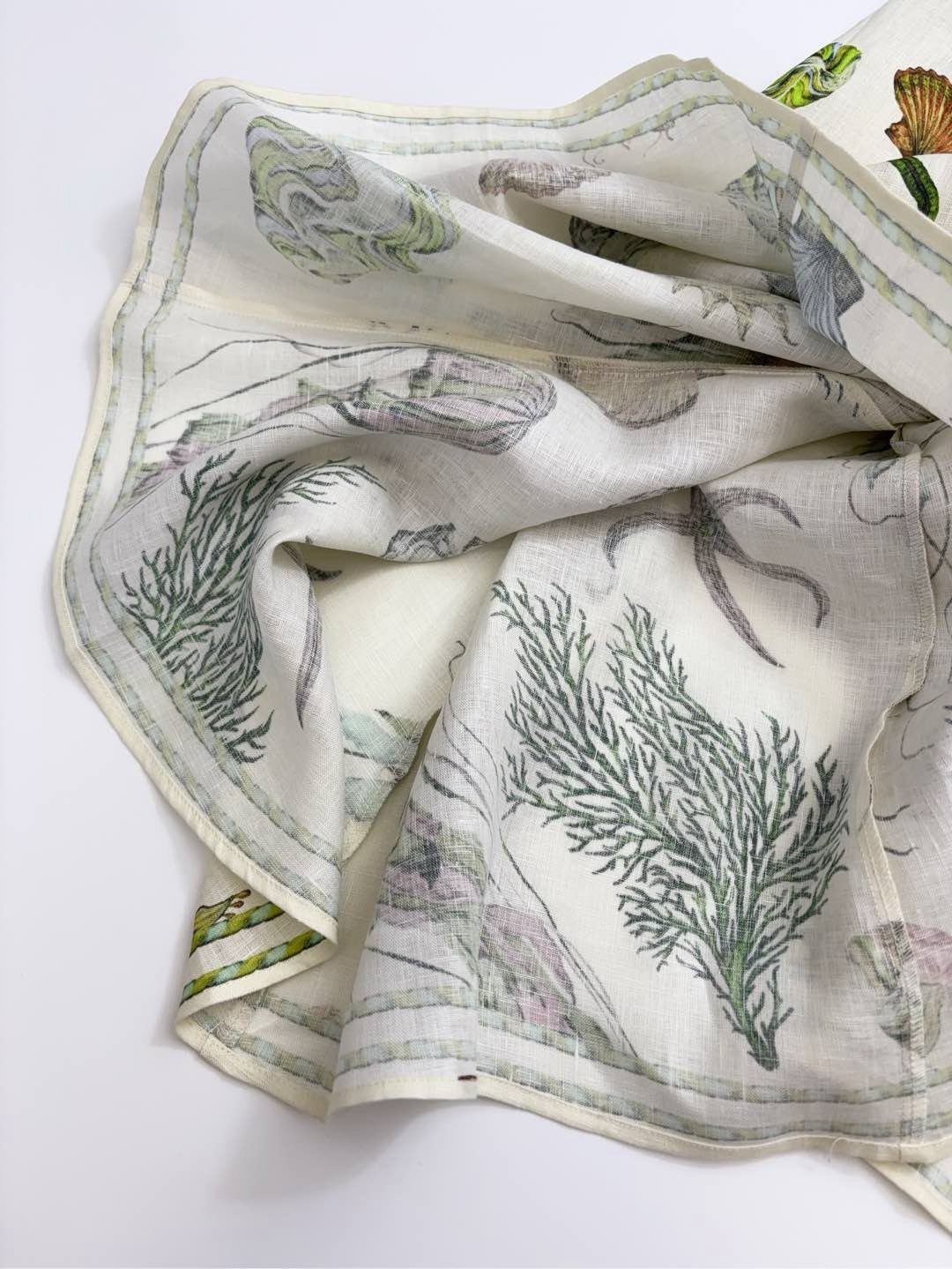 Spring/Summer elegant ocean pattern fresh puff-sleeve high-waist mid-length dress - View 15