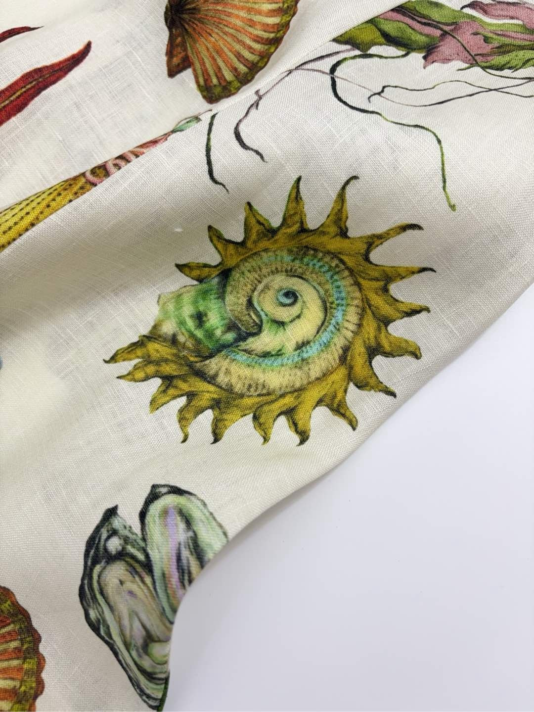 Spring/Summer elegant ocean pattern fresh puff-sleeve high-waist mid-length dress - View 8