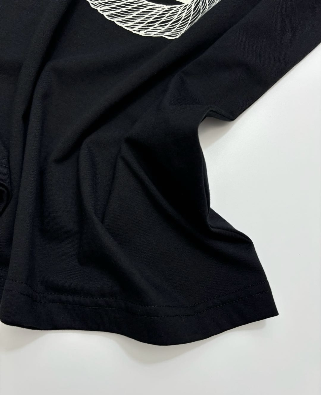 0.17kg/tag-cut classic rope knot pattern short-sleeved t-shirt - View 11