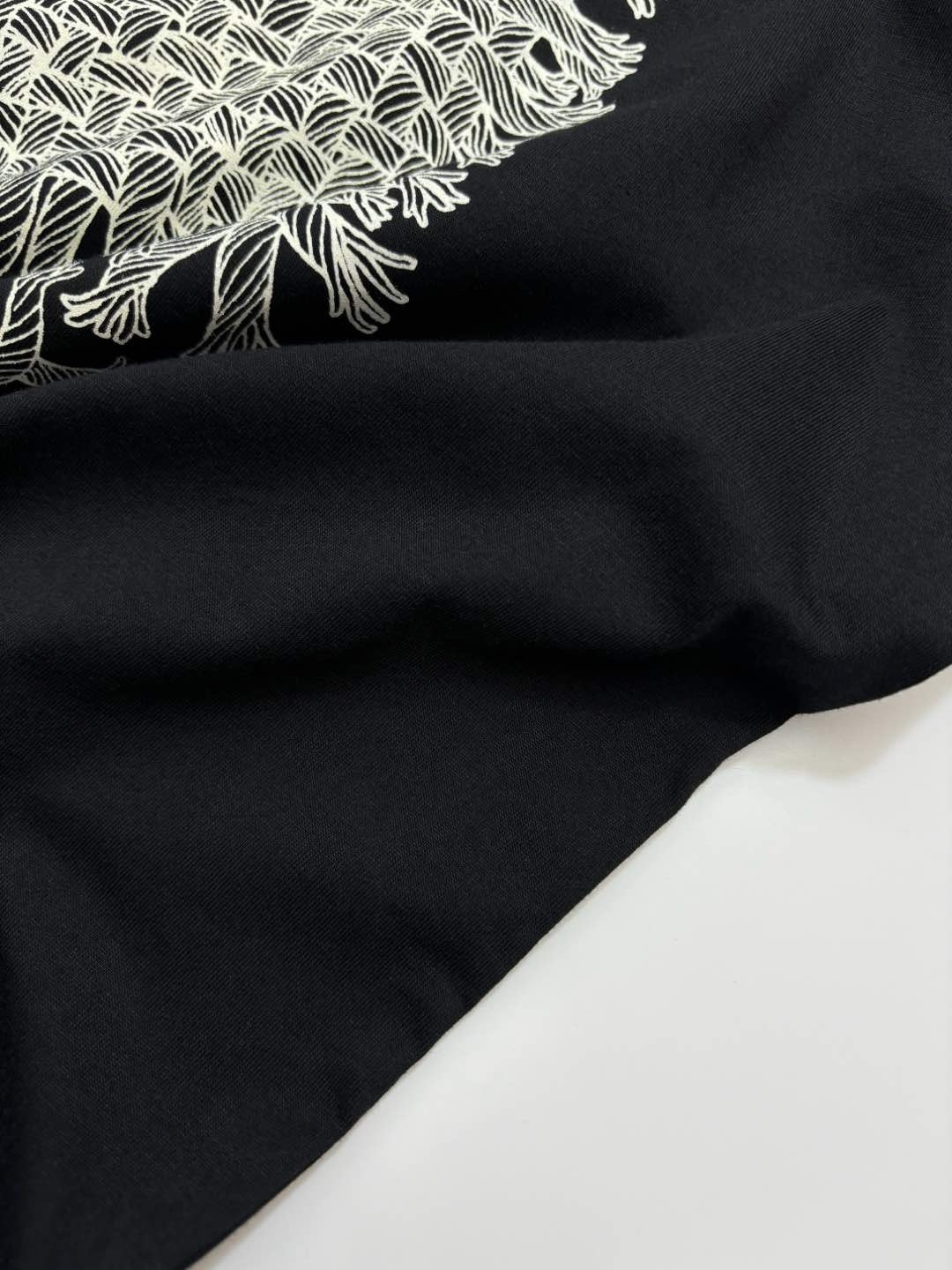 0.17kg/tag-cut classic rope knot pattern short-sleeved t-shirt - View 9