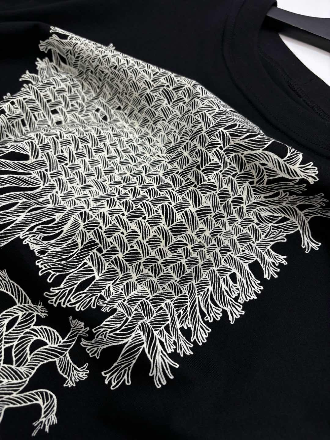 0.17kg/tag-cut classic rope knot pattern short-sleeved t-shirt - View 6