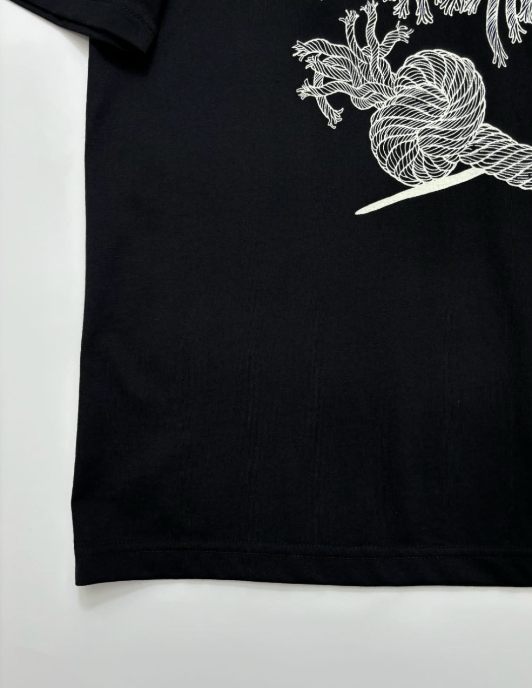 0.17kg/tag-cut classic rope knot pattern short-sleeved t-shirt - View 8